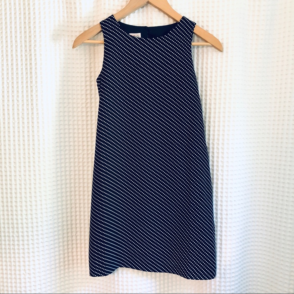 Talbots Kids Navy & White Polka Dot Shift Dress 10